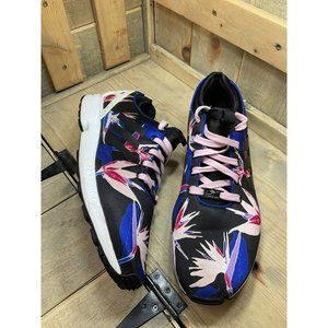 US13 Adidas ZX Torsion Flux Flowers Tropical B34467  Black Purple White Mens